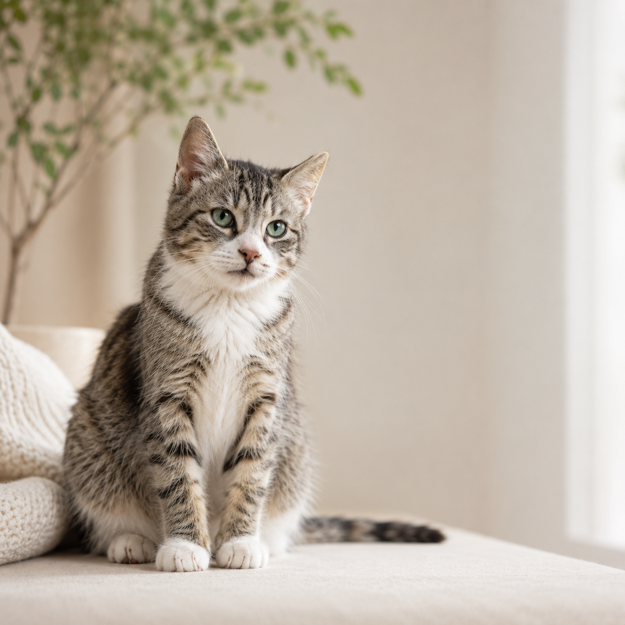 Gato em cuidado clínico de acompanhamento