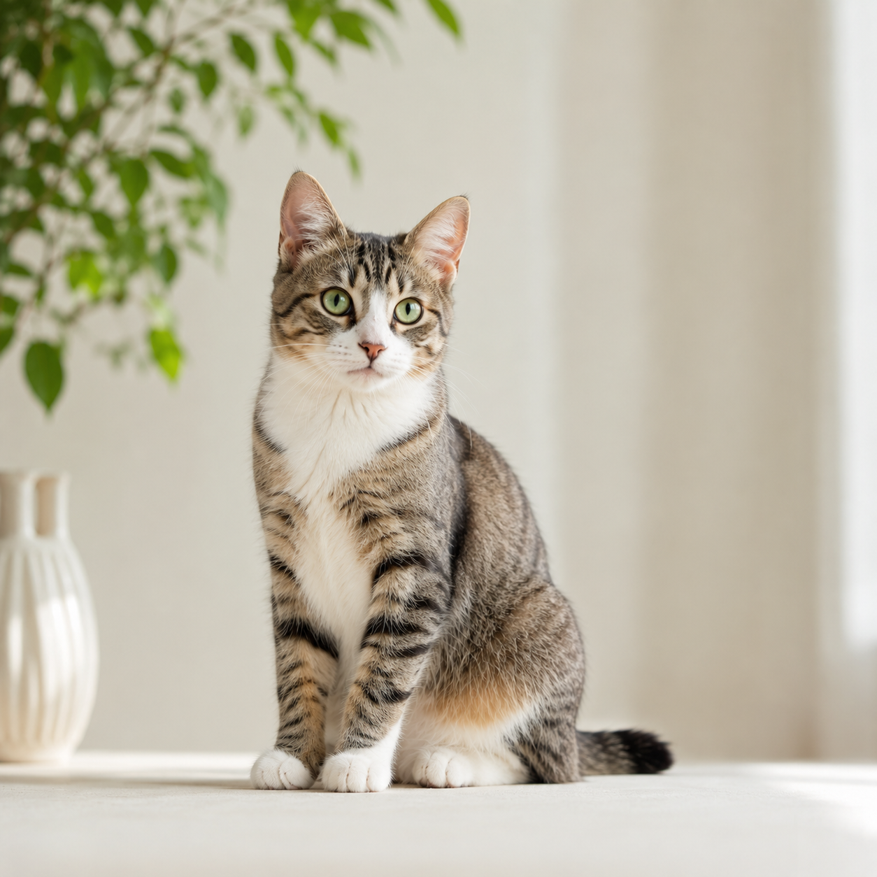 Gato adulto em ambiente clínico